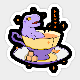 Kawaii Tea Rex Teatime Sticker